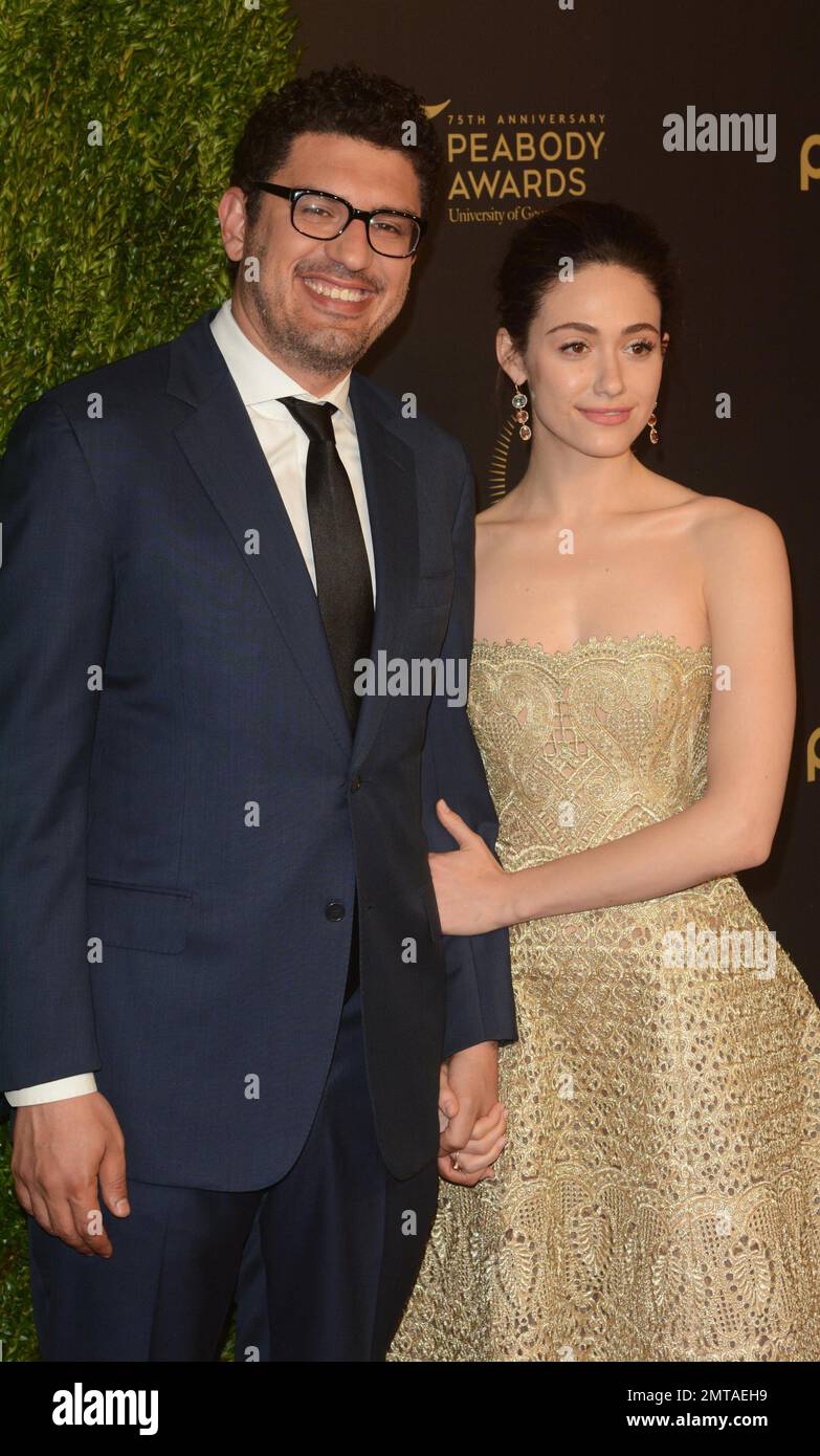Sam Esmail and Emmy Rossum at the 75th Annual Peabody Awards in New ...
