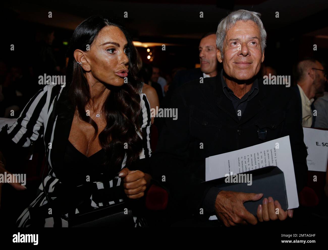 Italian singer Claudio Baglioni, is flanked by his partner Rossella  Barattolo as they attend 'La Milanesiana' cultural event, in Milan, Italy,  Thursday, June 29, 2017. (AP Photo/Luca Bruno Stock Photo - Alamy