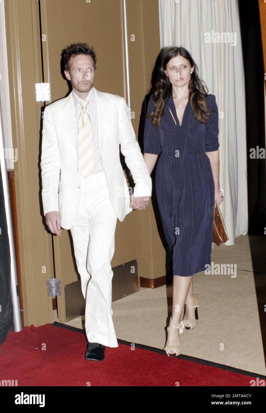 Scott Weiland with wife Mary on the red carpet for the Las Vegas Red Carpet grand opening for Pearl nightclub. 4/21/07. Stock Photo