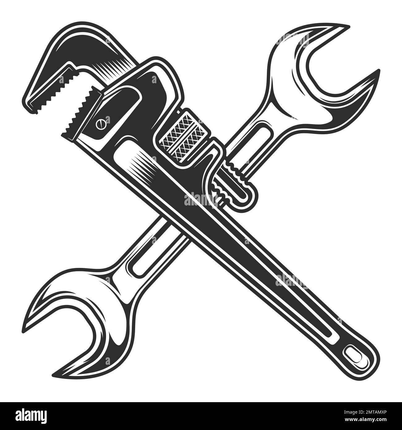 Adjustable wrench sketch Set of tools in vintage engraving style Stock  Vector  Adobe Stock