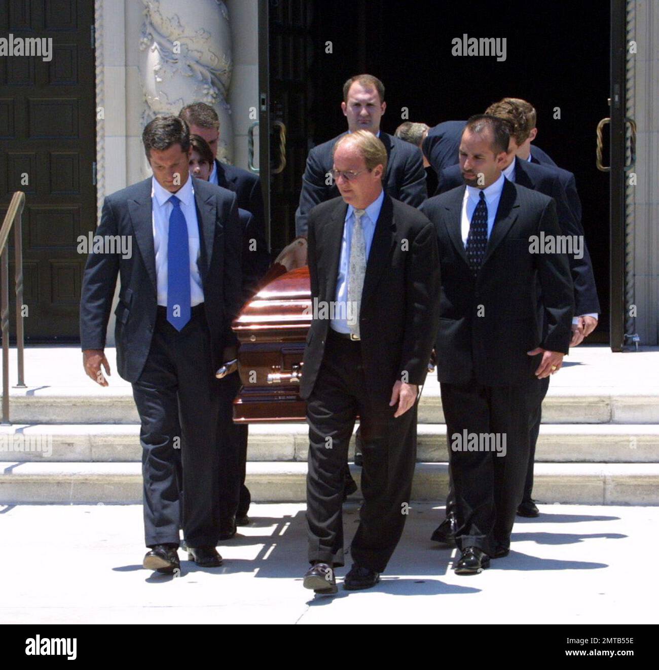 Family pall bearers at Perry Como funeral mass in Palm Beach Florida. 5 ...
