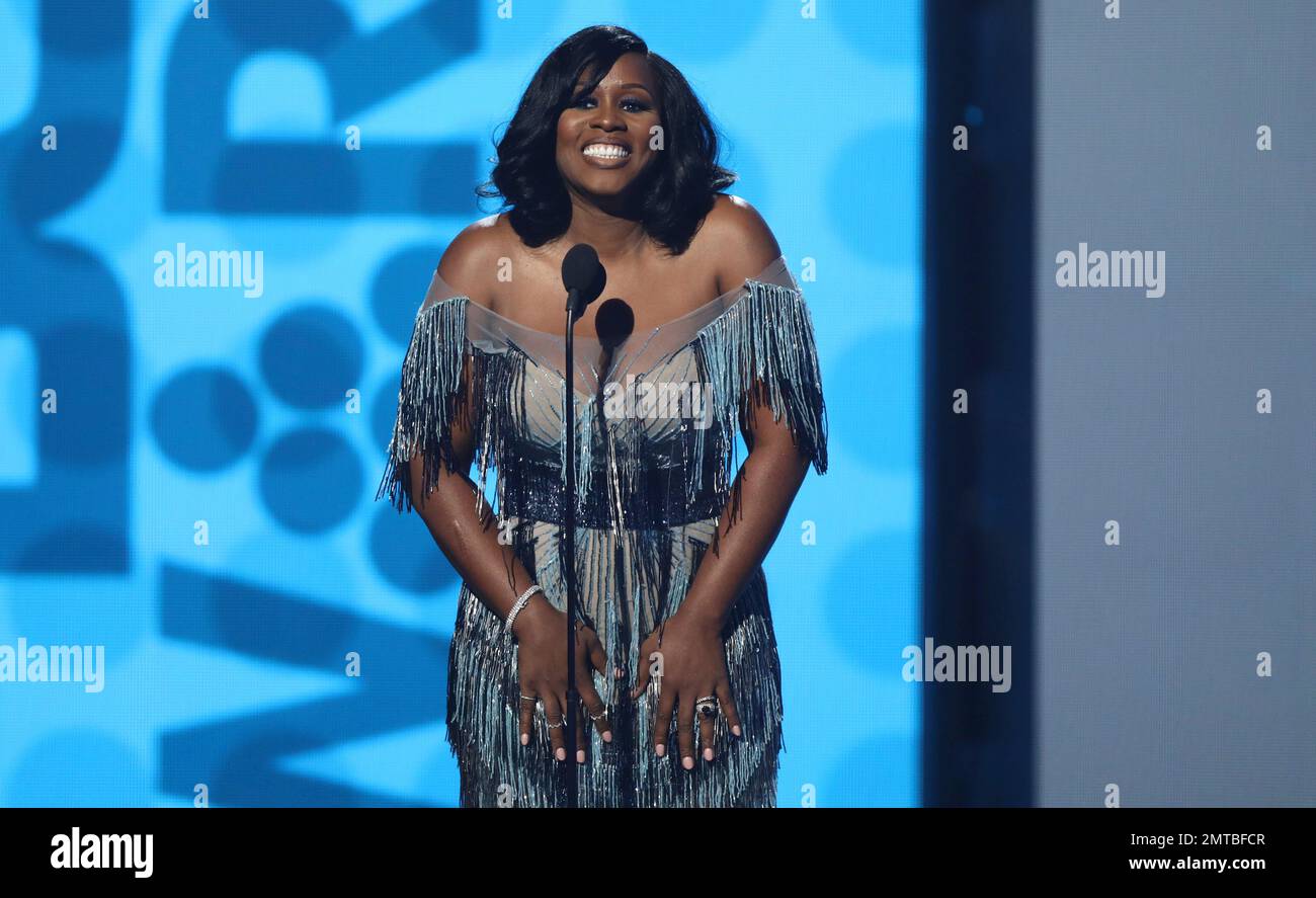 Remy Ma speaks at the BET Awards at the Microsoft Theater on Sunday