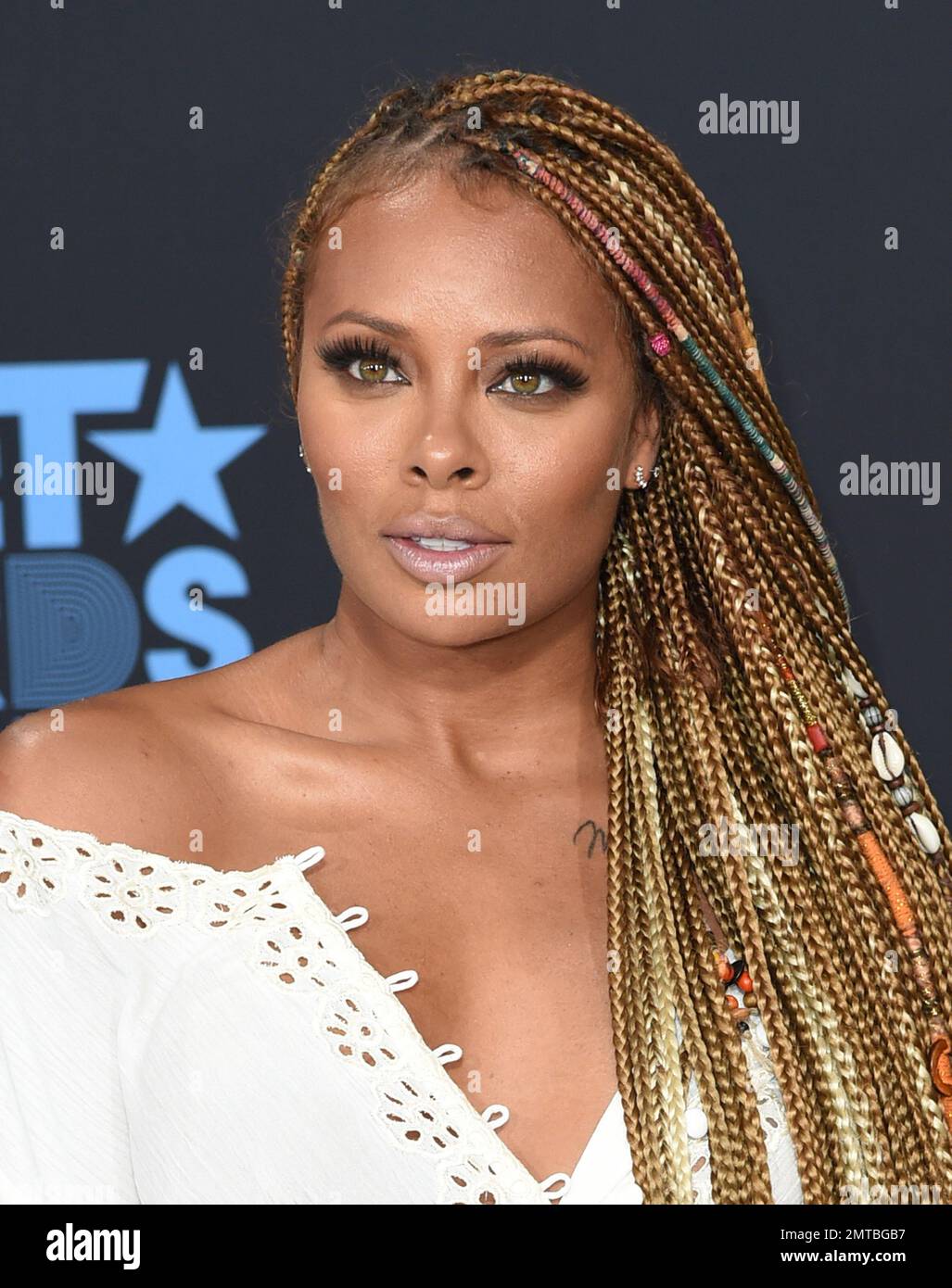 Eva Marcille arrives at the BET Awards at the Microsoft Theater on