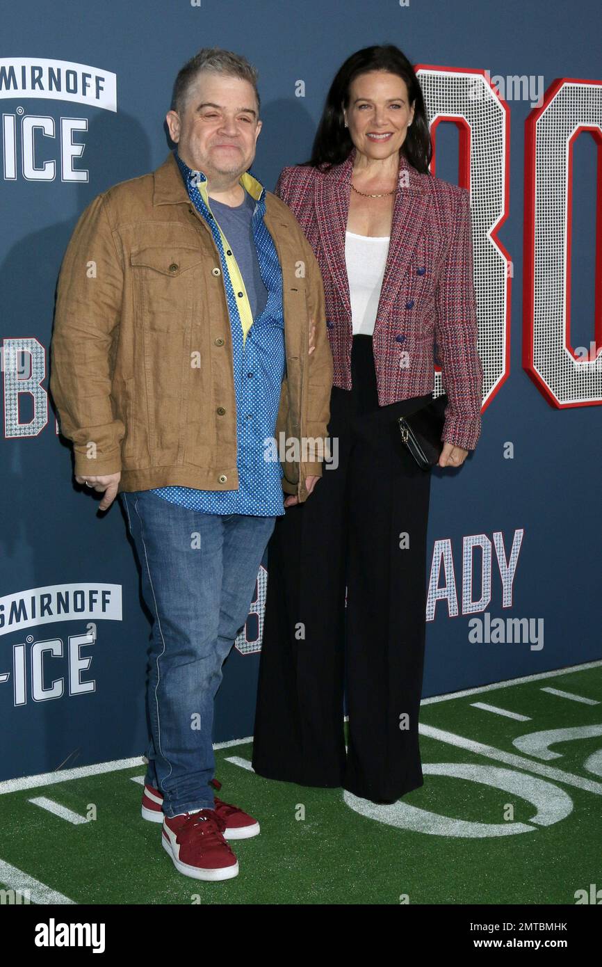 LOS ANGELES - JAN 31:  Patton Oswalt, Meredith Salenger at the 80 for Brady Los Angeles Premiere at the Village Theater on January 31, 2023 in Westwood, CA Stock Photo