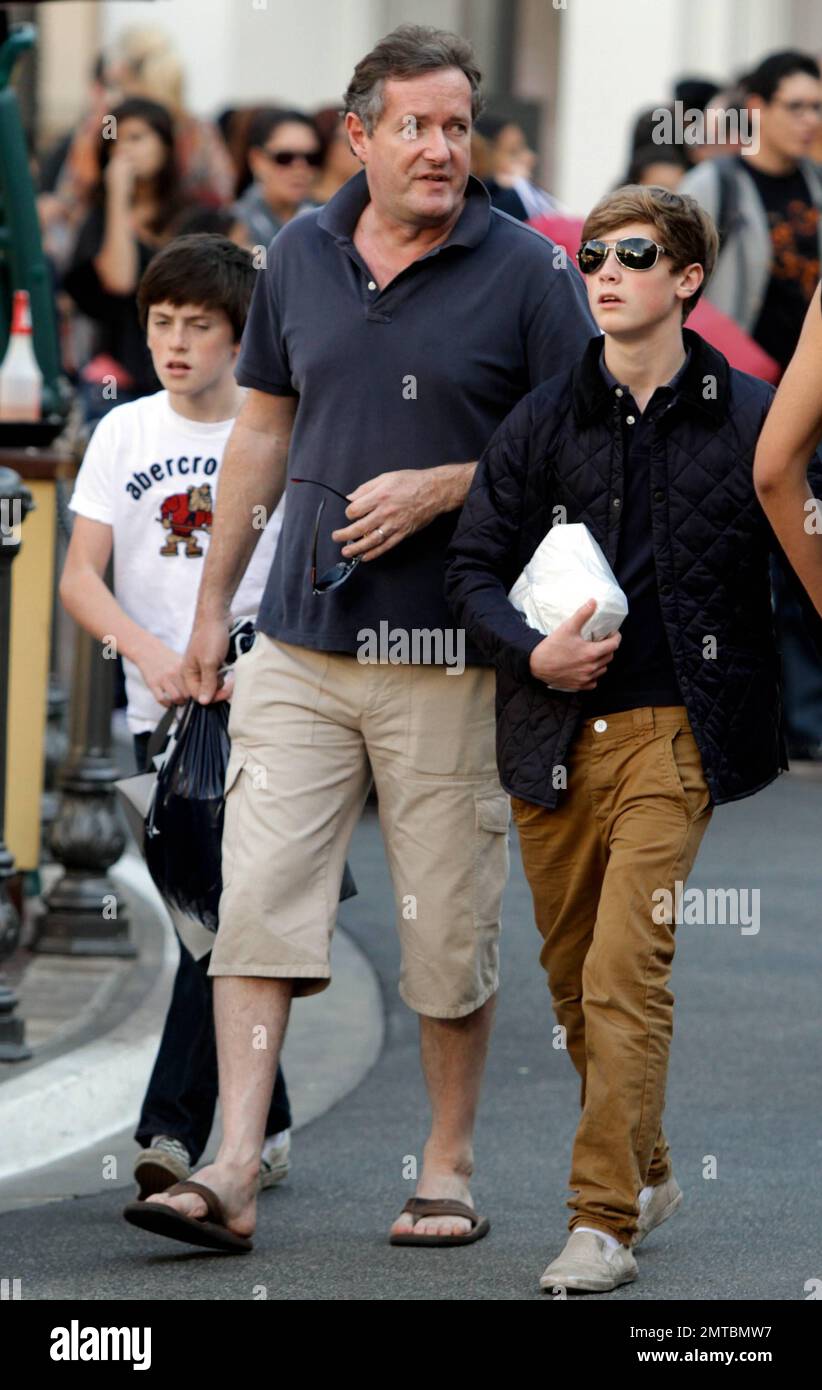 EXCLUSIVE TV Personality Piers Morgan With Sons Albert And Stanley 