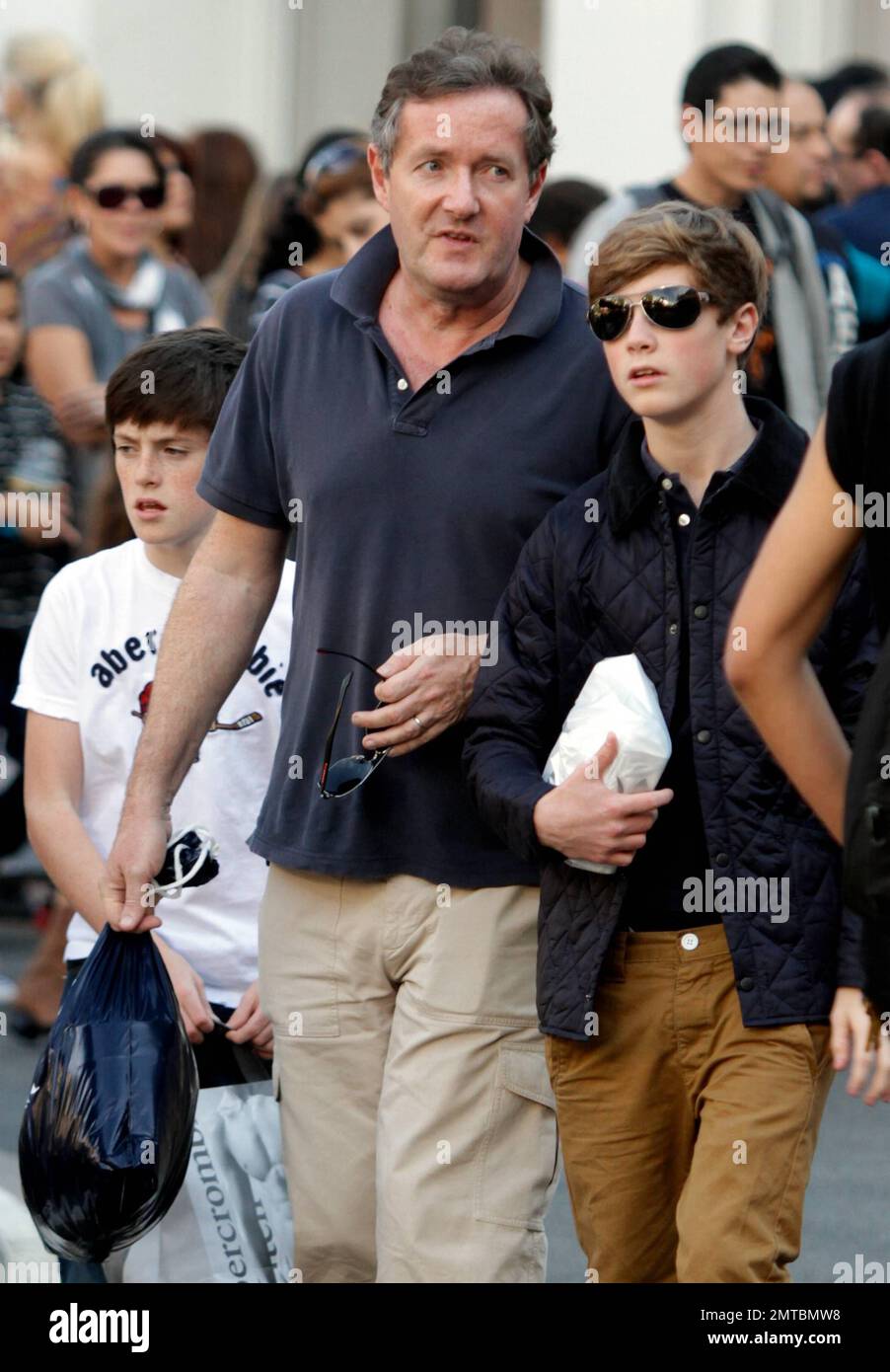 EXCLUSIVE TV Personality Piers Morgan With Sons Albert And Stanley 