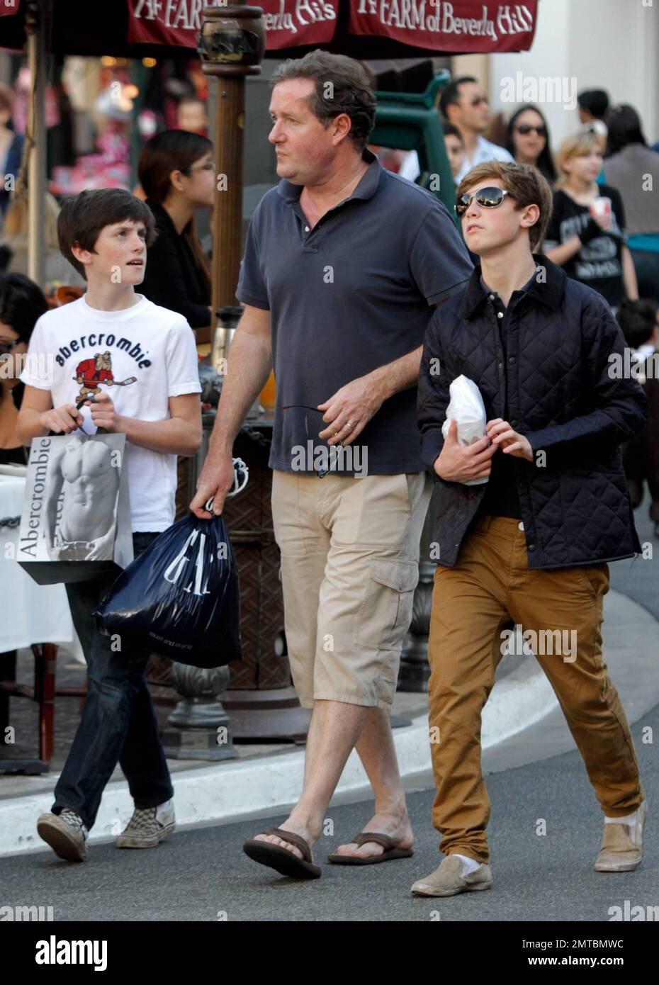 EXCLUSIVE TV Personality Piers Morgan With Sons Albert And Stanley 