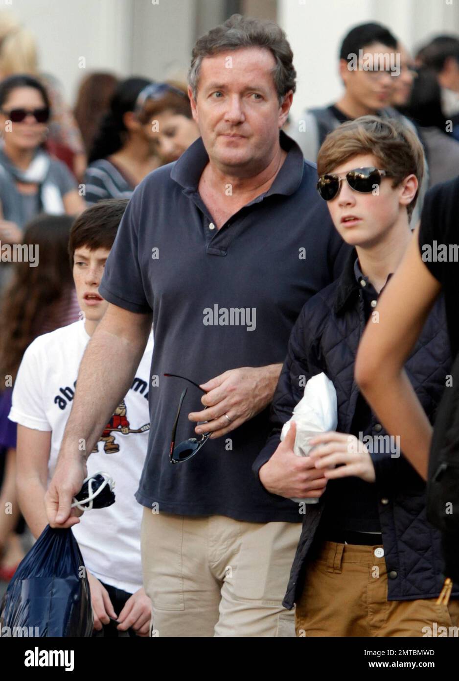 EXCLUSIVE TV Personality Piers Morgan With Sons Albert And Stanley 