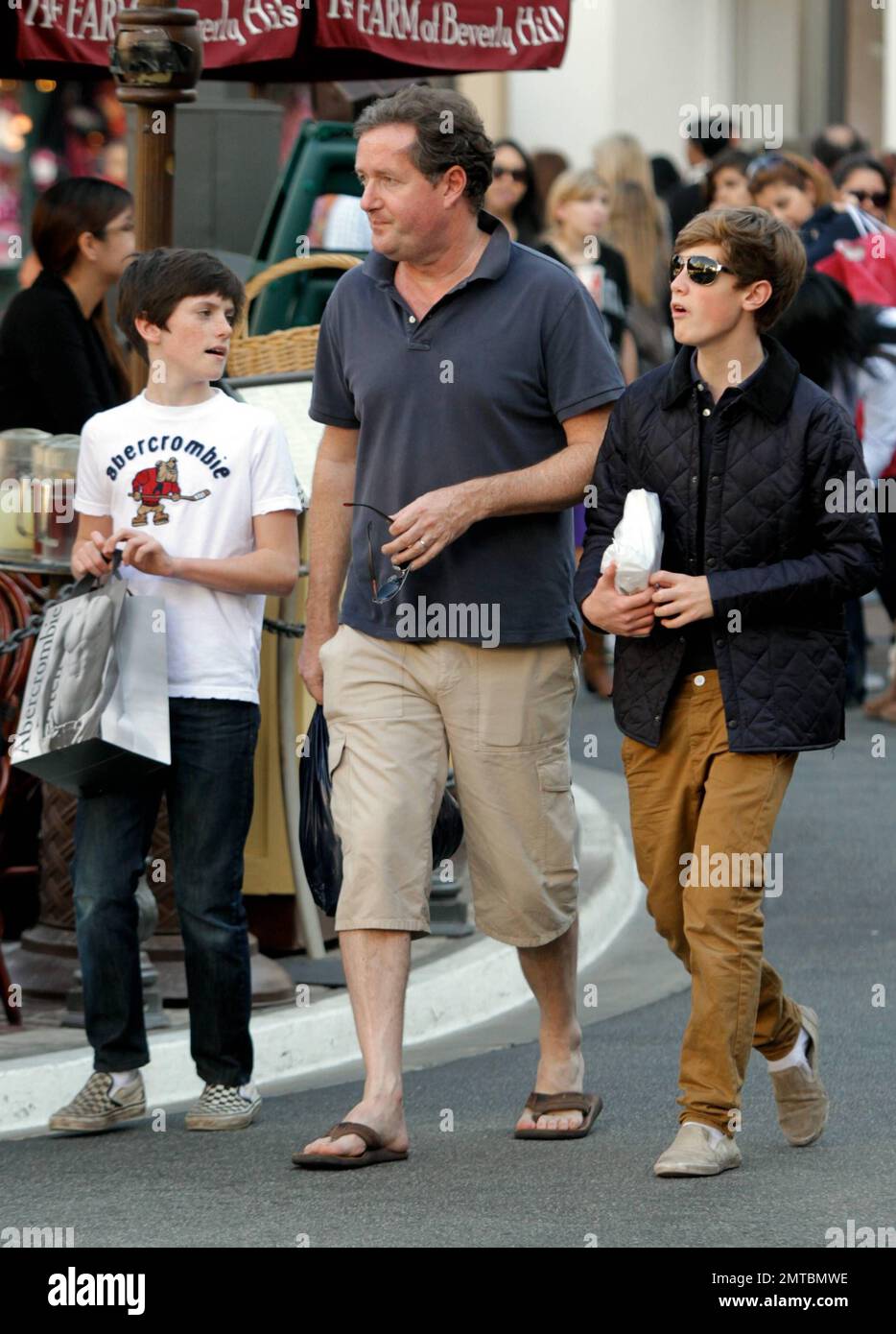 EXCLUSIVE TV Personality Piers Morgan With Sons Albert And Stanley 