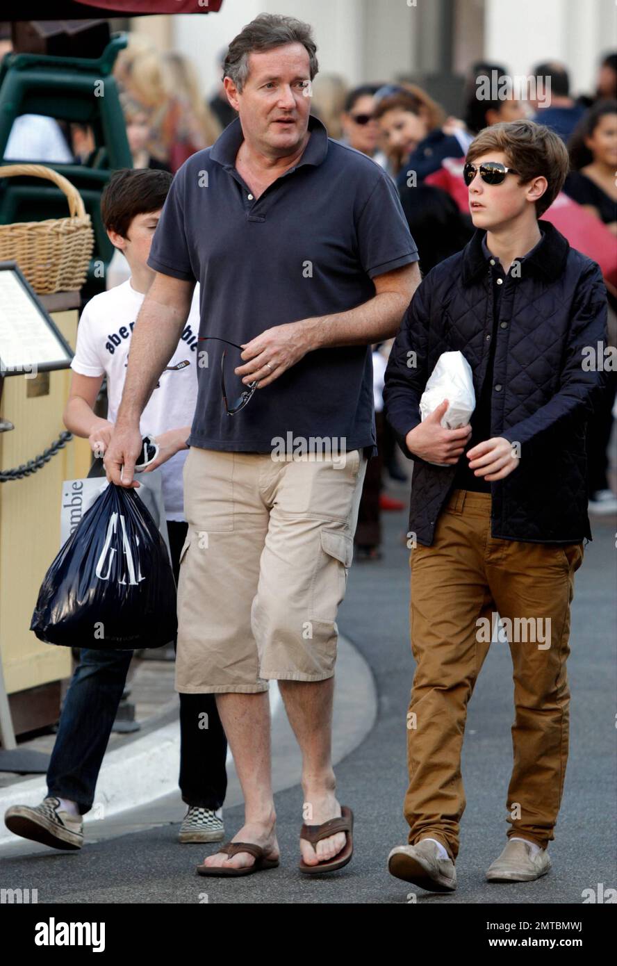 EXCLUSIVE TV Personality Piers Morgan With Sons Albert And Stanley 