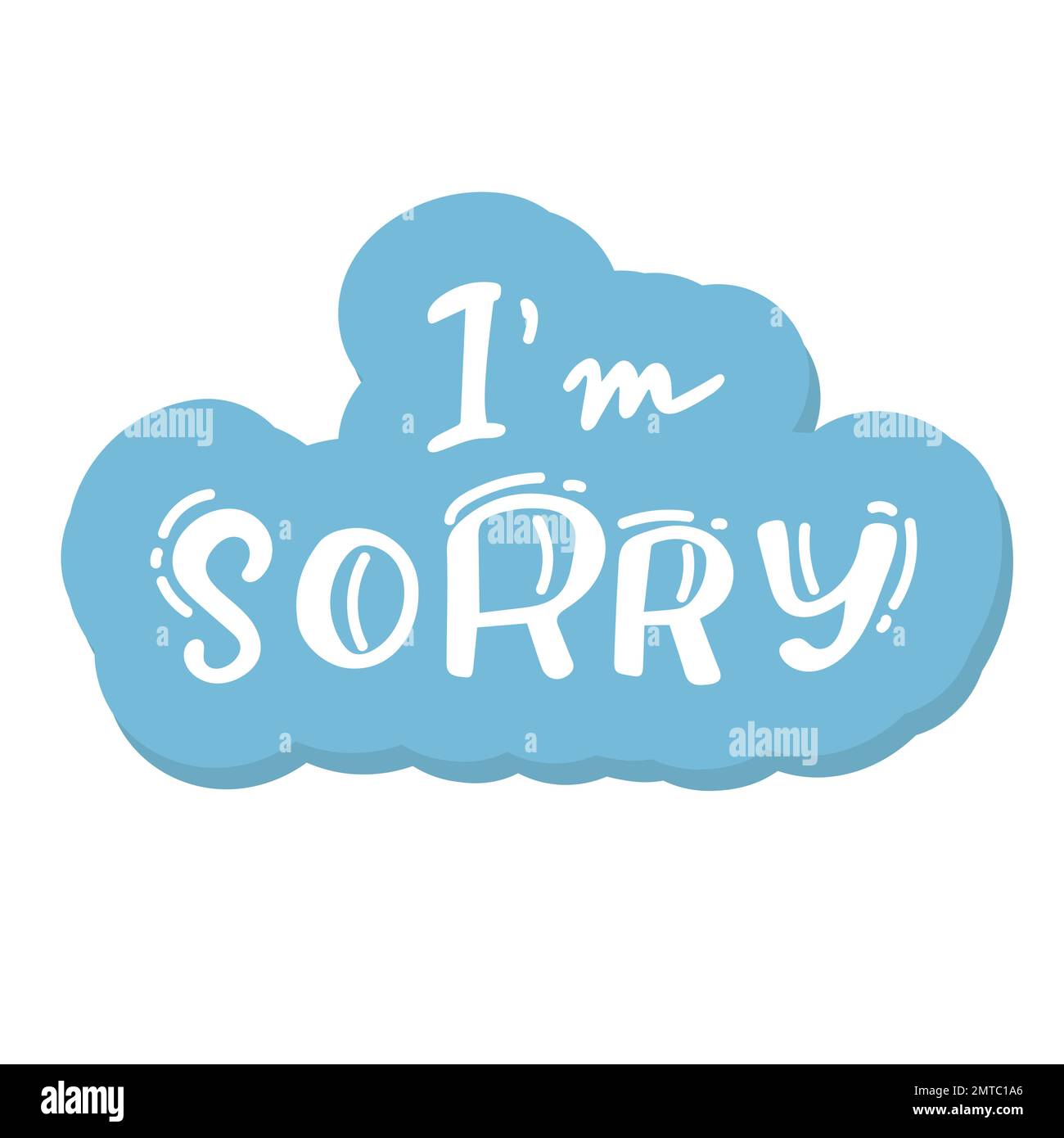 Conceptual handwritten phrase i am sorry handdrawn lettering design 