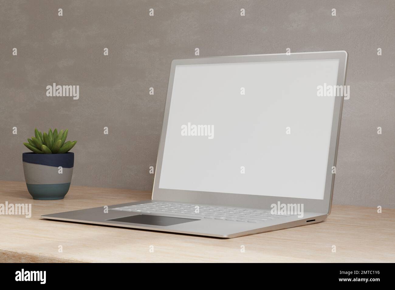 Minimal Scandinavian home working space interior design with blank