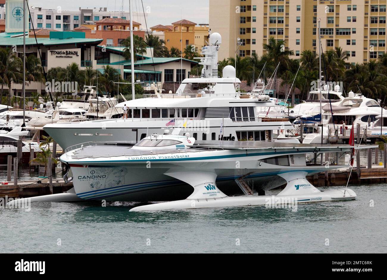 The world s largest solar powered boat the t ranor planetsolar docks