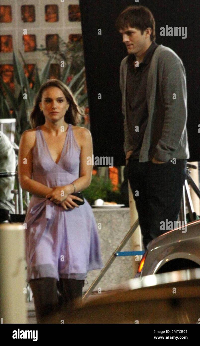 Actress Natalie Portman appears very cold as she and actor Ashton