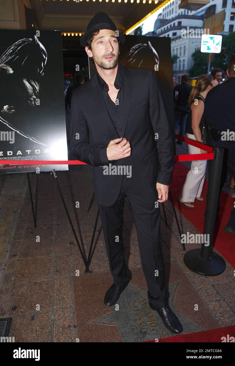 Adrien Brody arrives at the World Premiere of Predators in producer Robert Rodriguez s home state of Texas held at the Paramount Theater. The sci fi film starring Brody is the second sequel in
