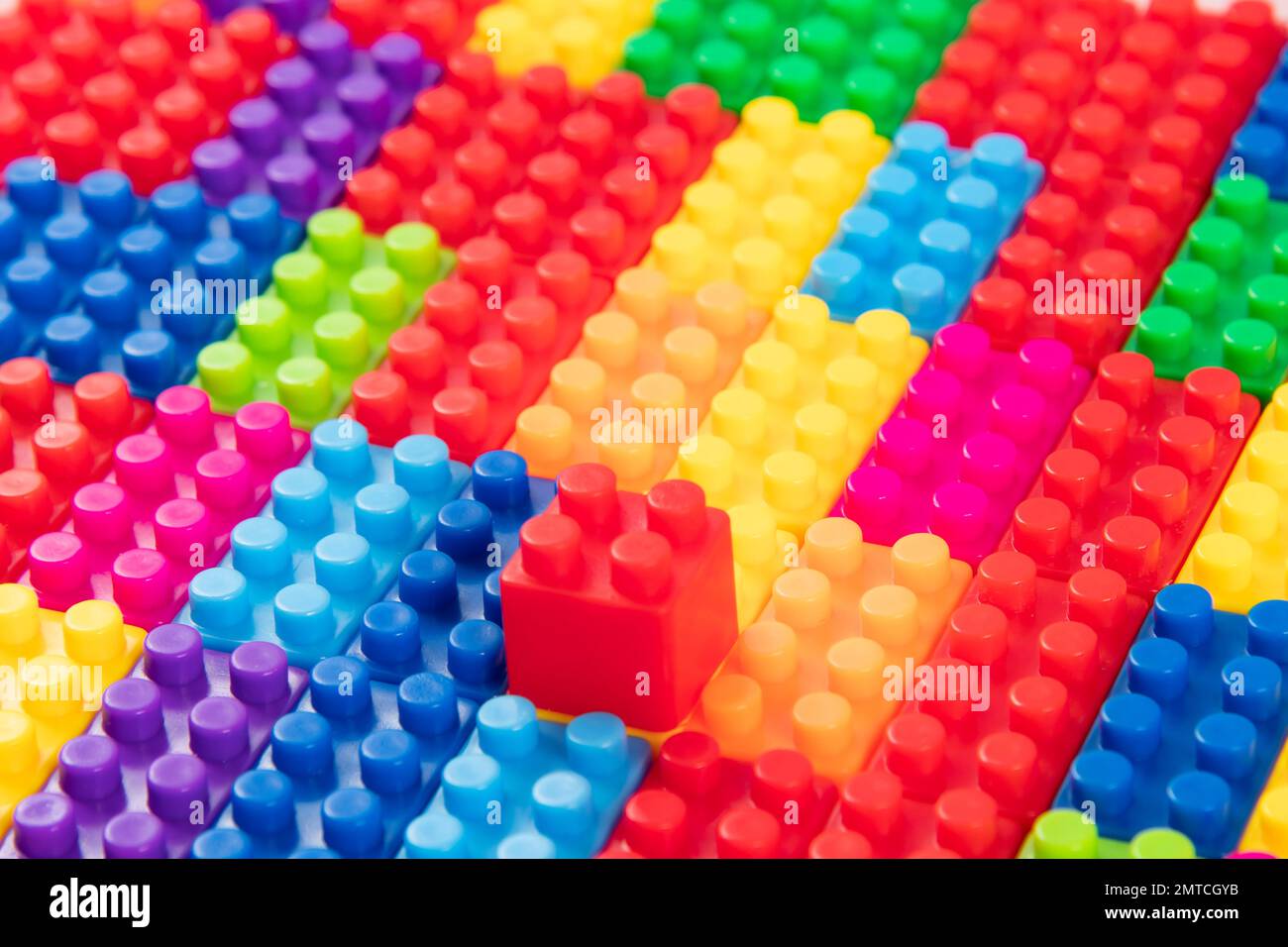 Colorful and isolated, children plastic building blocks toy Stock Photo ...
