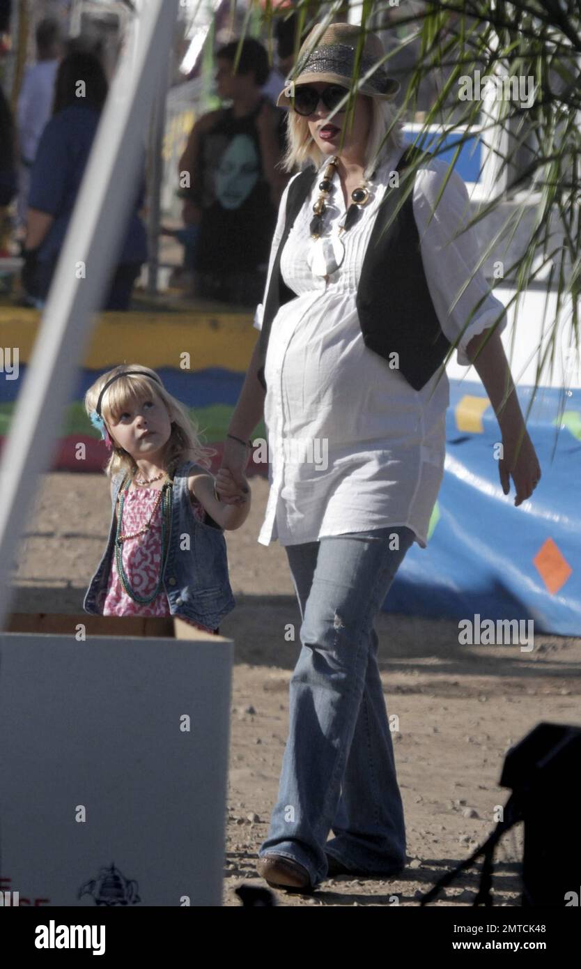 TV reality star Tori Spelling in her last trimester is seen at the