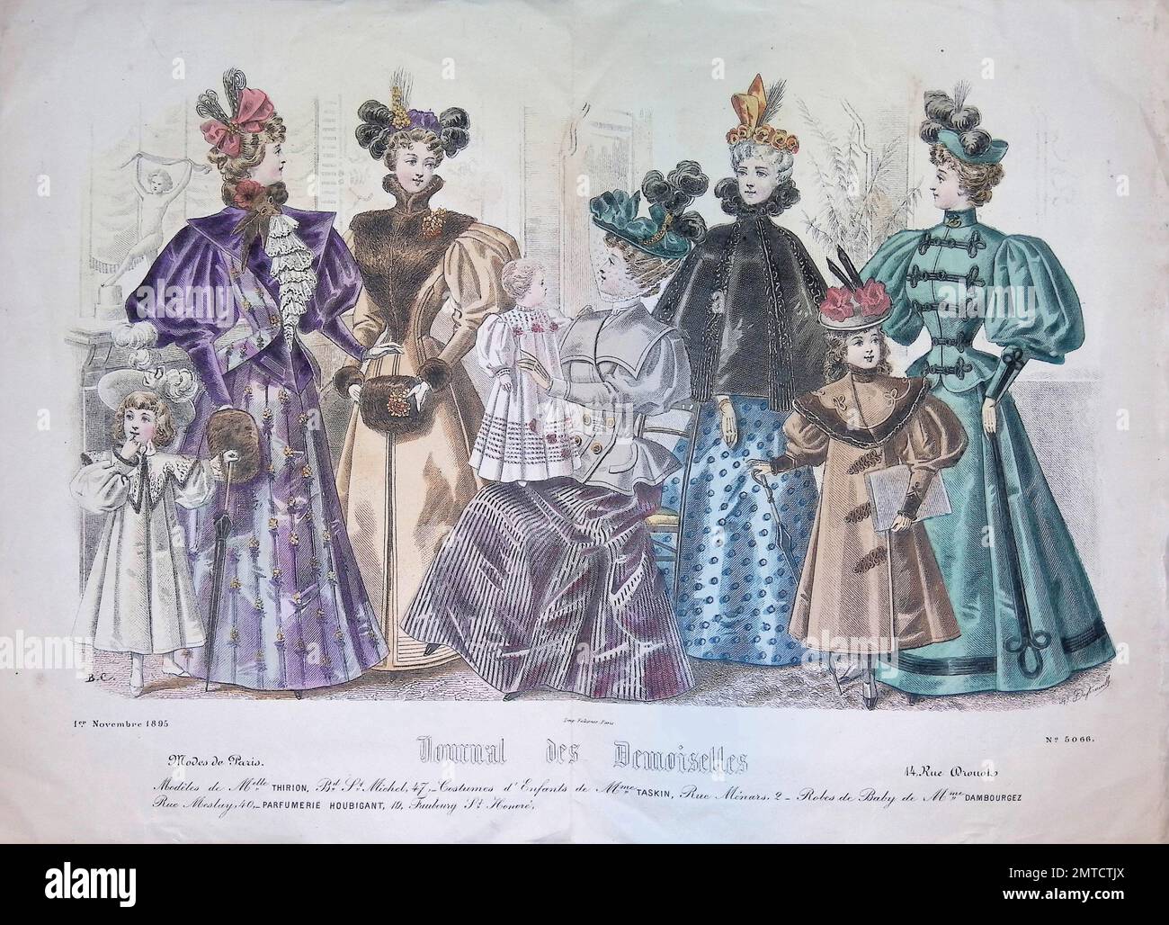 A beautiful painting of old fashion of french ladies with traditional  dresses Stock Photo - Alamy