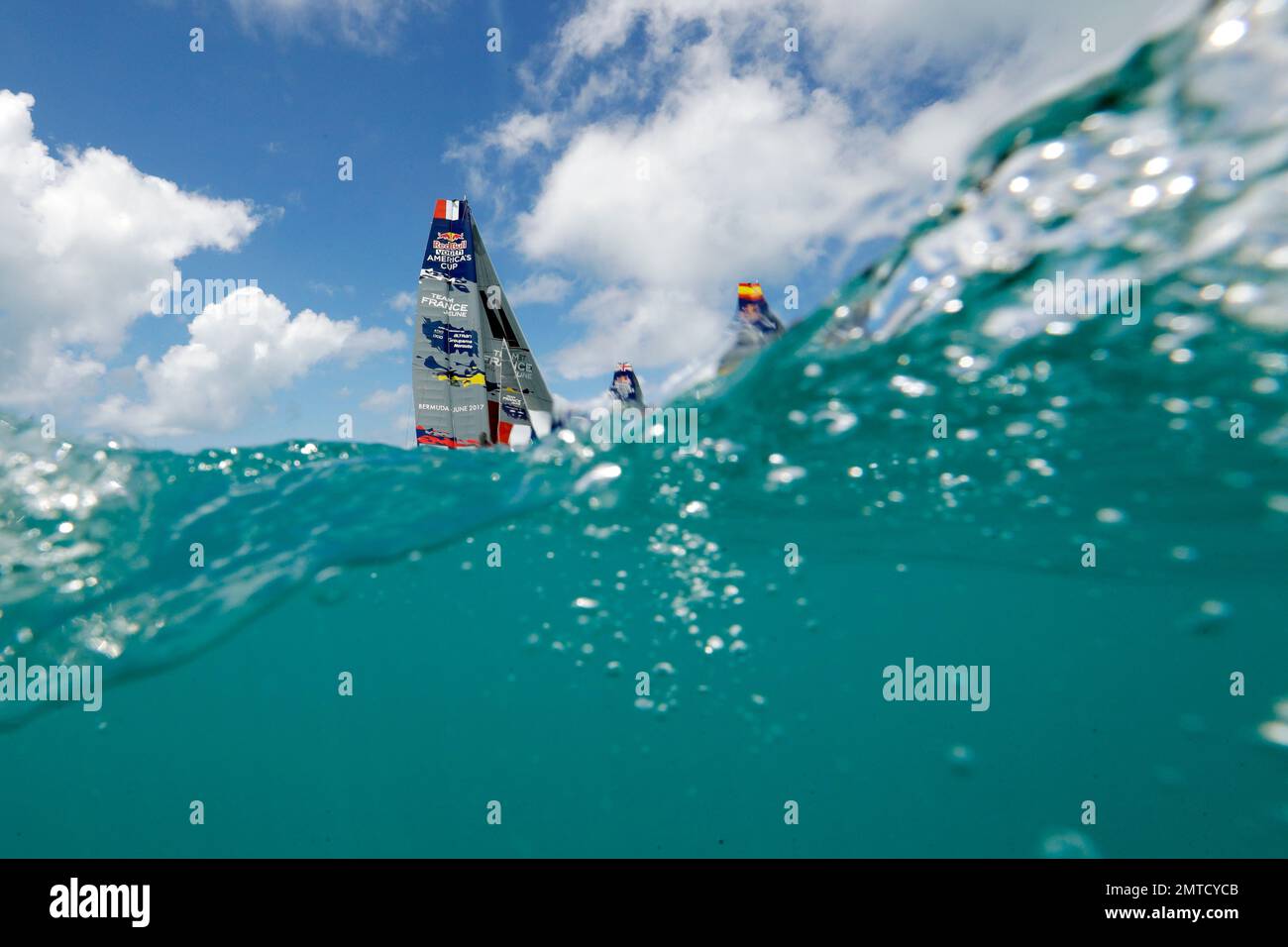 Boats begin a race during Red Bull Youth America's Cup sailing