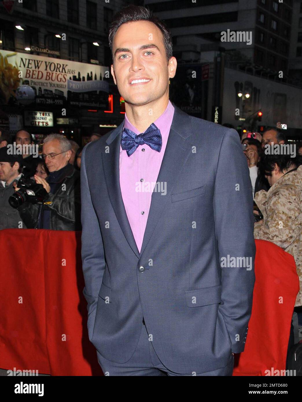 Cheyenne Jackson walks the red carpet at the premiere of the Broadway