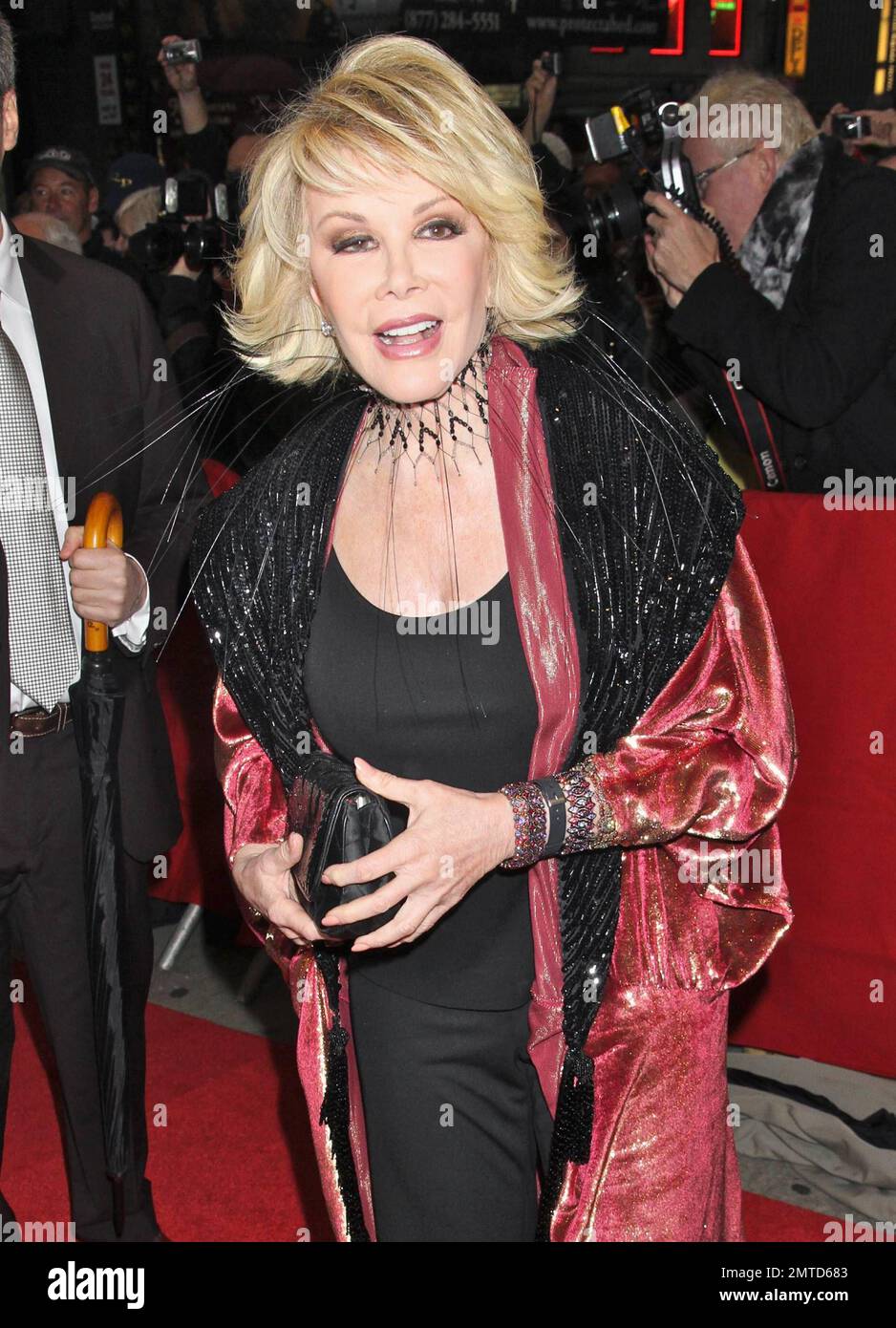 Joan Rivers walks the red carpet at the premiere of the Broadway