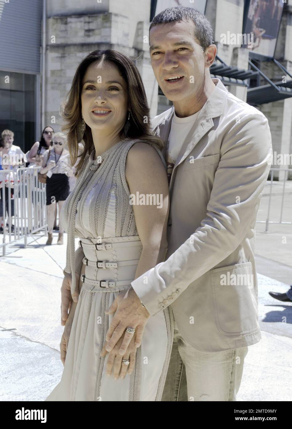 Antonio Banderas and Salma Hayek arrive for the "Puss in Boots