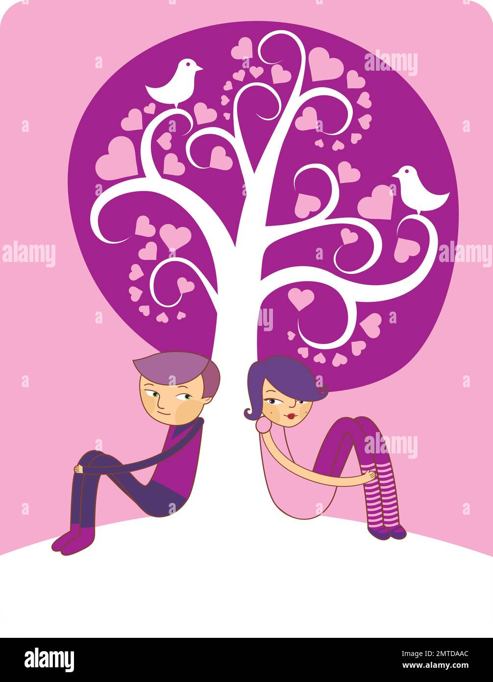 Young couple cartoon profile isolated Stock Vector Image & Art - Alamy