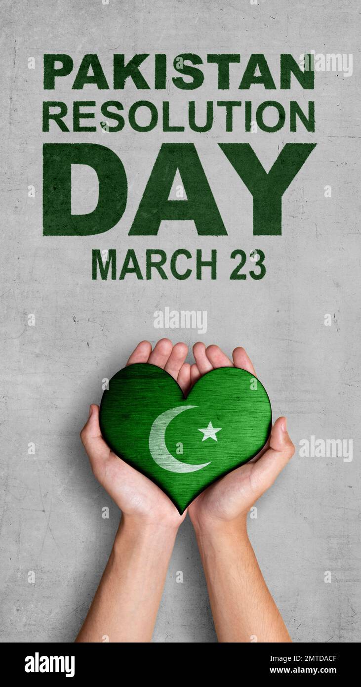 A human hand holding a heart with the Pakistan flag symbol. Pakistan ...