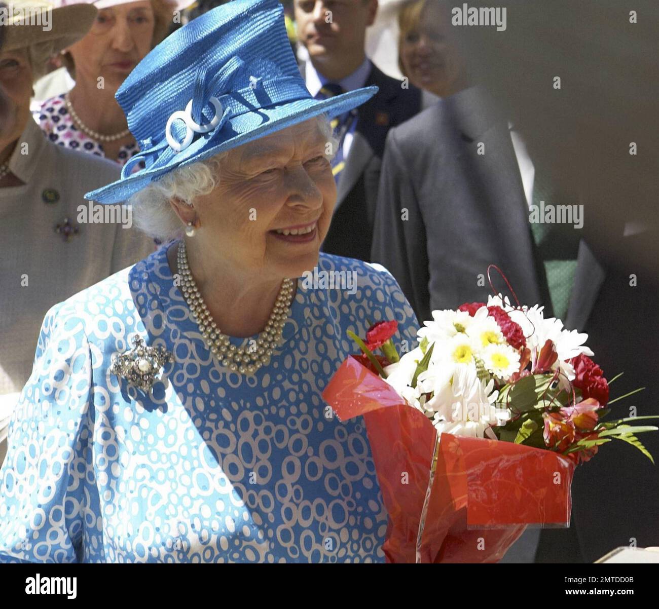 Queen Elizabeth II of England and Prince Philip leave St. James