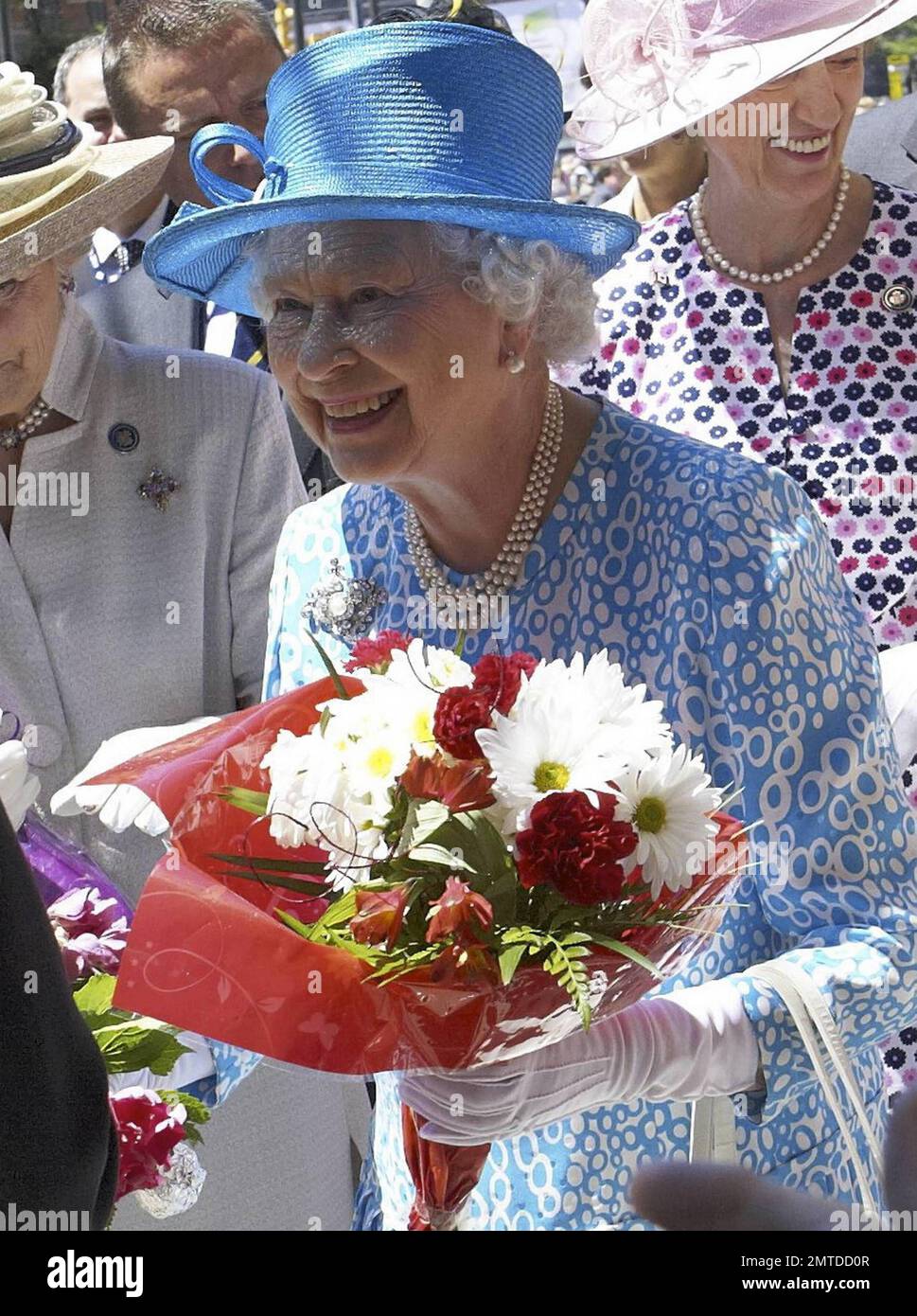 Queen Elizabeth II of England and Prince Philip leave St. James