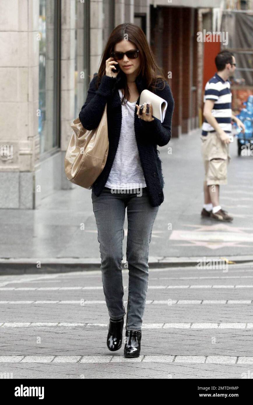 Actress Rachel Bilson spends a day out running errands, carrying what looks  to be a new script with her. During her outing, she took time to grab some  coffee with a mystery