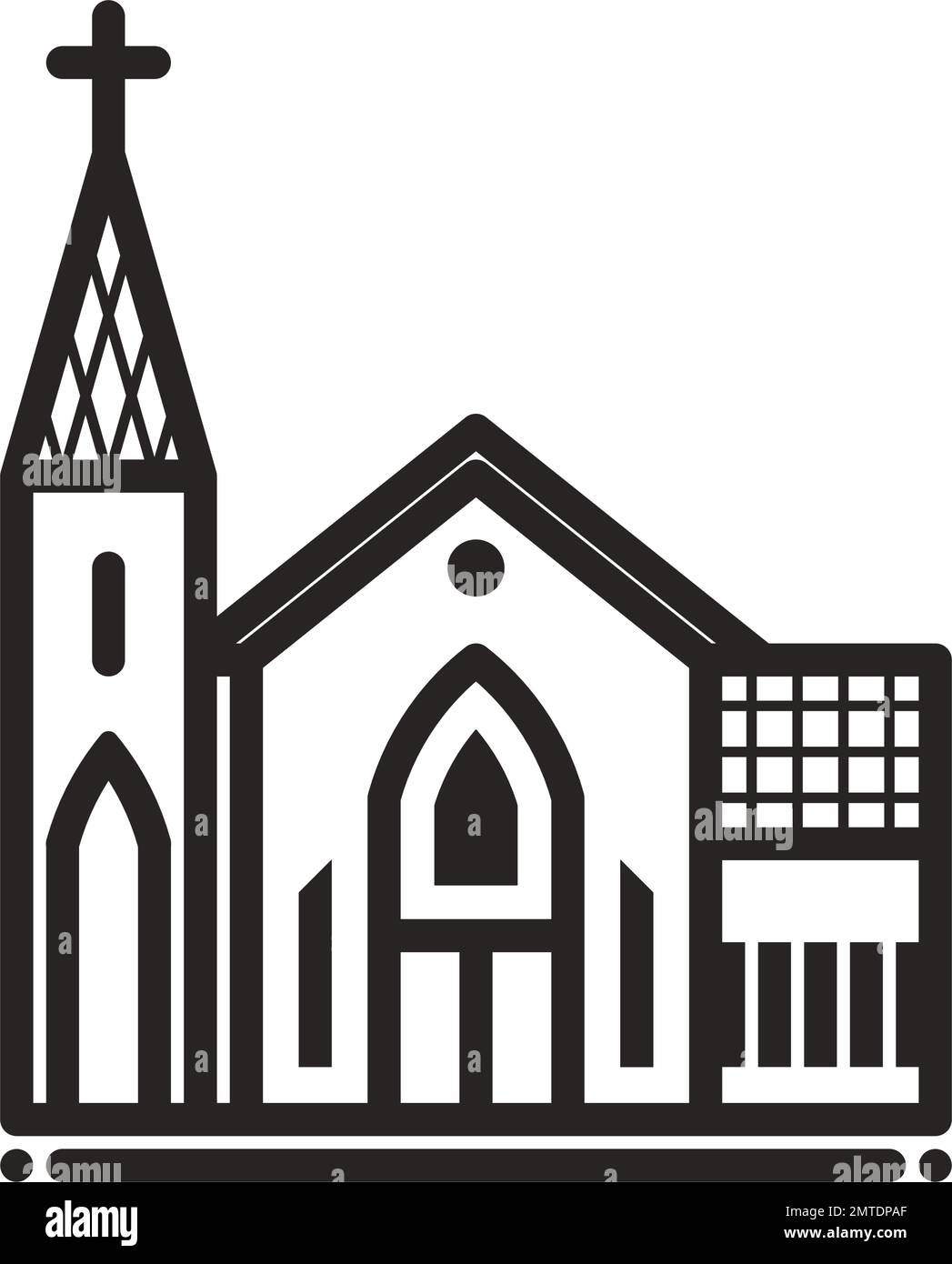 Church icon vector illustration logo template. Stock Vector