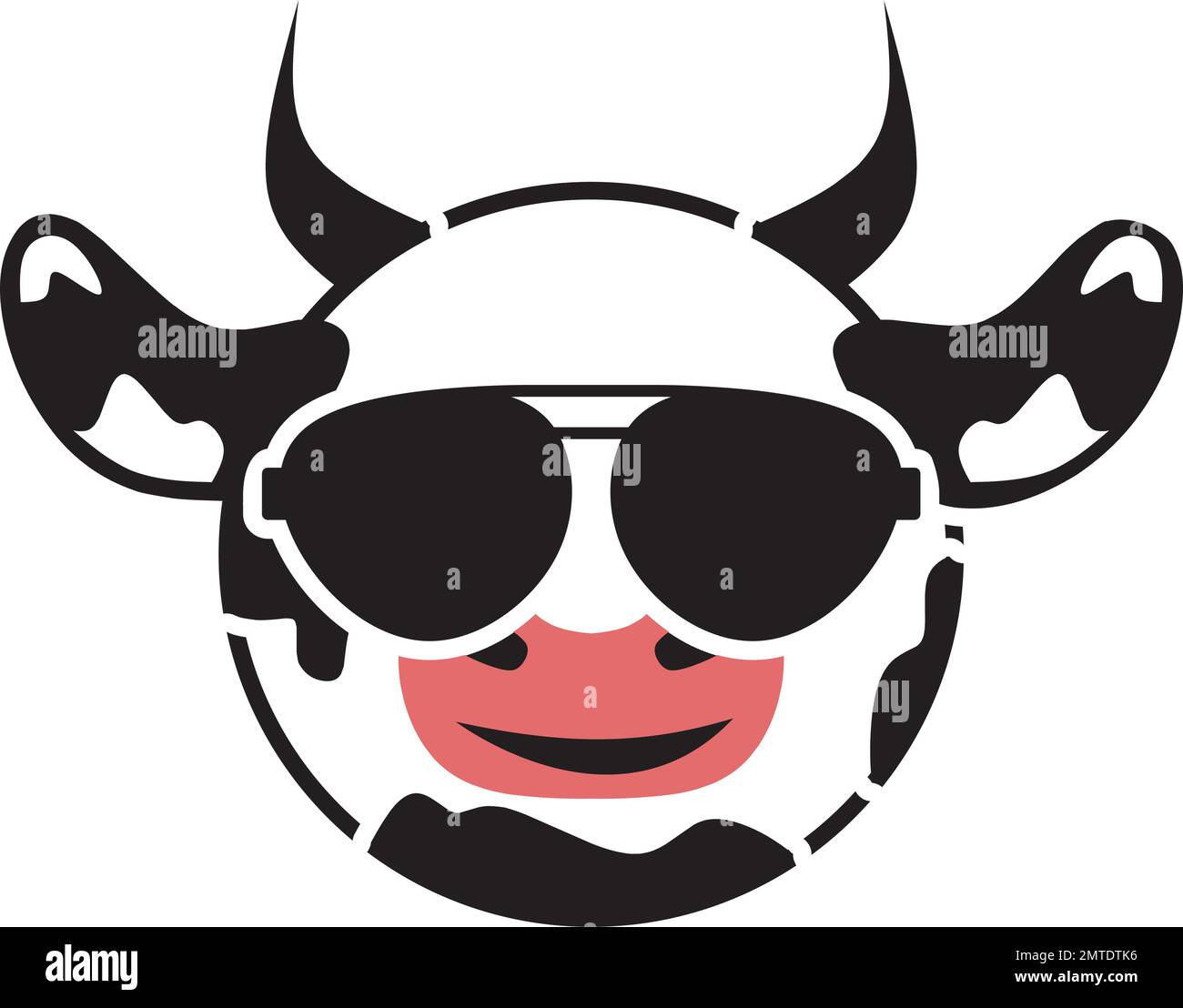cute cow logo vector illustration template design Stock Vector