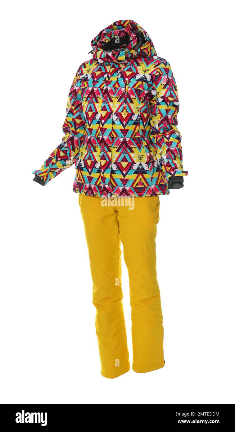 Set of clothes for winter sport isolated on white Stock Photo Alamy