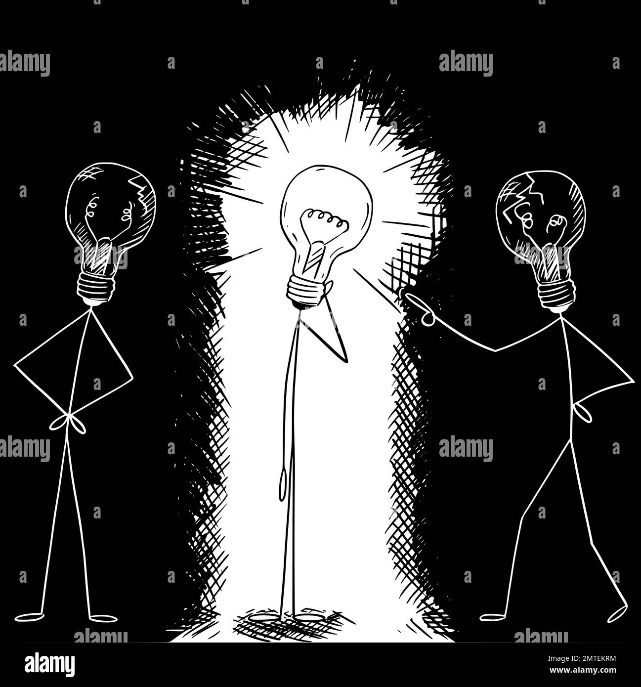 Difference of Creative Individuality, Vector Cartoon Stick Figure ...