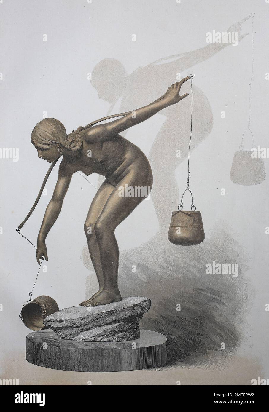 Statue of water creator, illustration published in 1880 Stock Photo Alamy