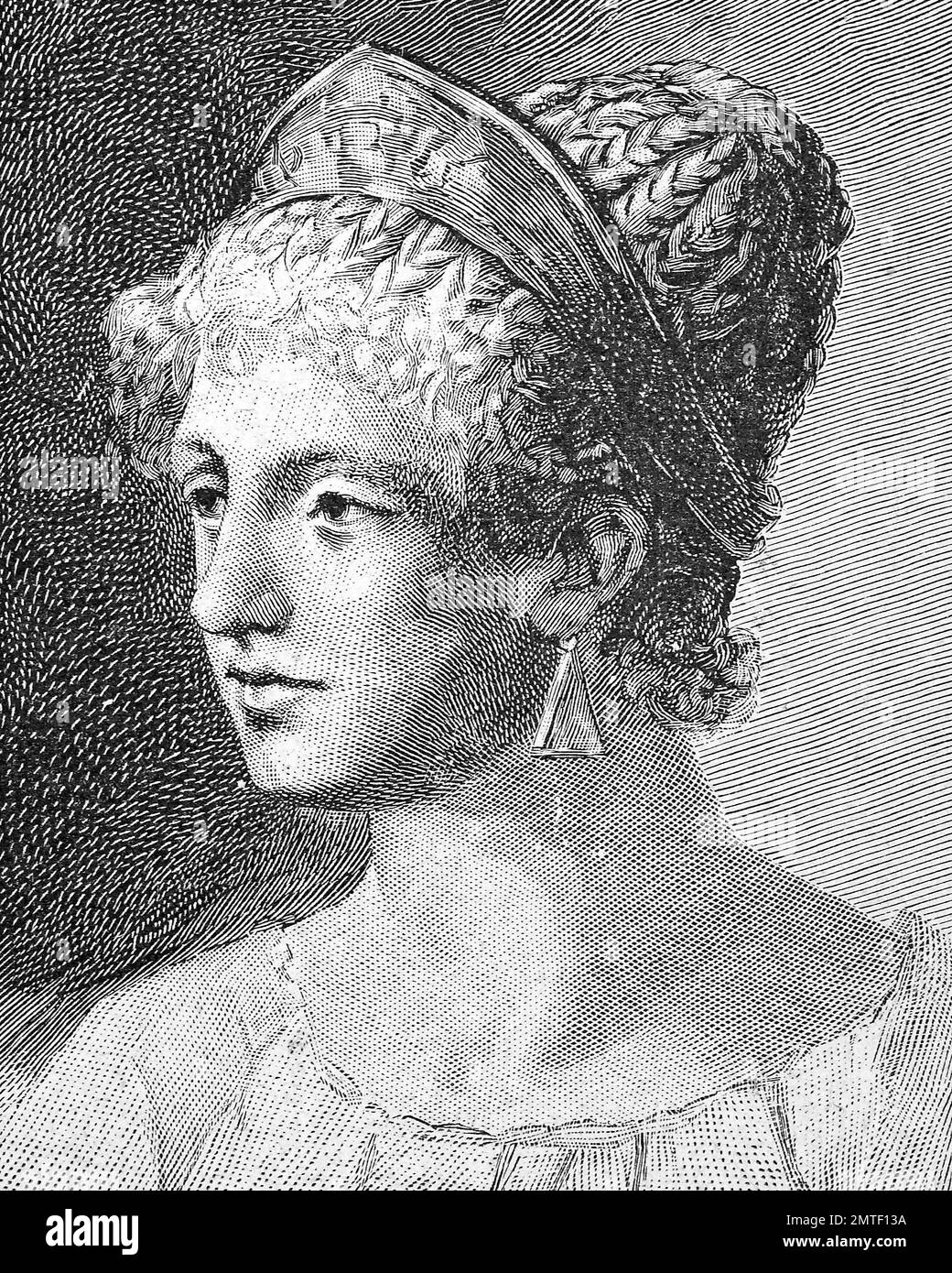 hair fashion, hair style of Rome, 2. century, historic illustration ...