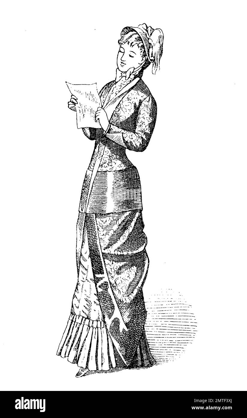 lady of 1879, france, History of fashion, costume story Stock Photo