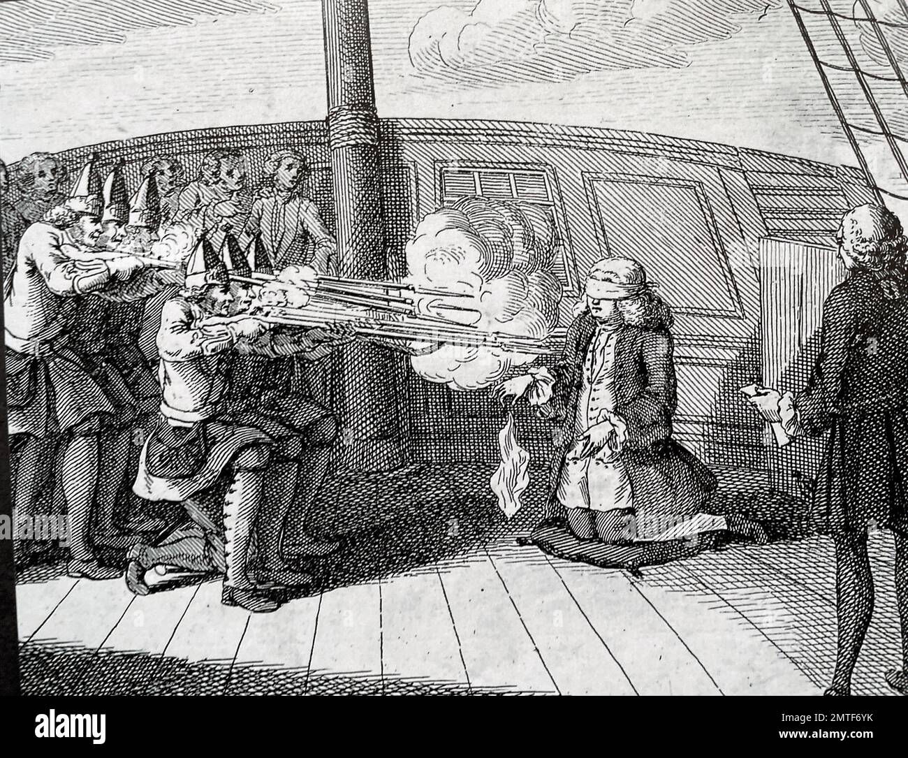 ADMIRAL JOHN BYNG (1704-1757) British naval officer executed by firing squad on 14 March 1757. Stock Photo