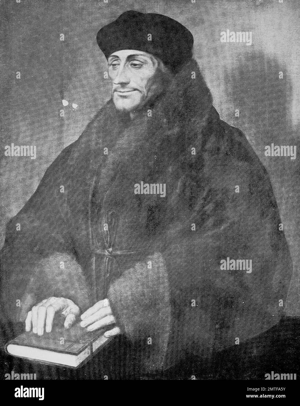 Desiderius Erasmus Roterodamus, known as Erasmus or Erasmus of Rotterdam, was a Dutch Renaissance humanist, Catholic priest, social critic, teacher, and theologian. Stock Photo