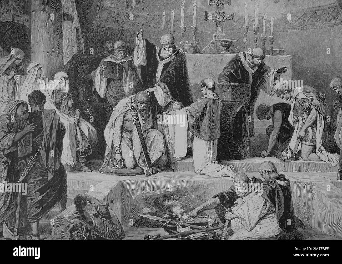 Clovis was the first king of the Franks, here the Baptism of Clovis