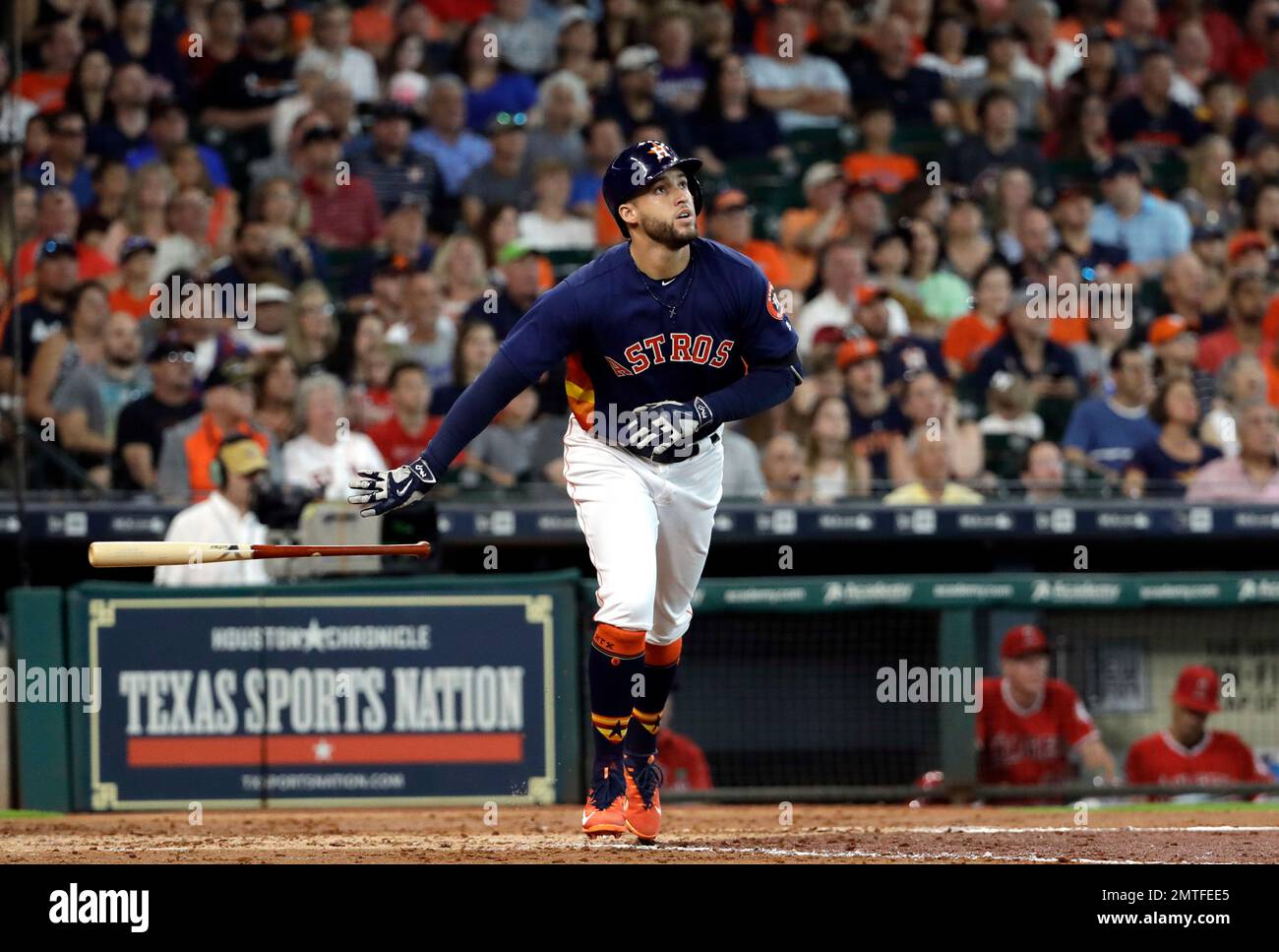 Houston Astros center fielder George Springer smiles during batting  practice before a baseball game against the Seattle Mariners Friday, July  24, 2020, in Houston. (AP Photo/David J. Phillip Stock Photo - Alamy