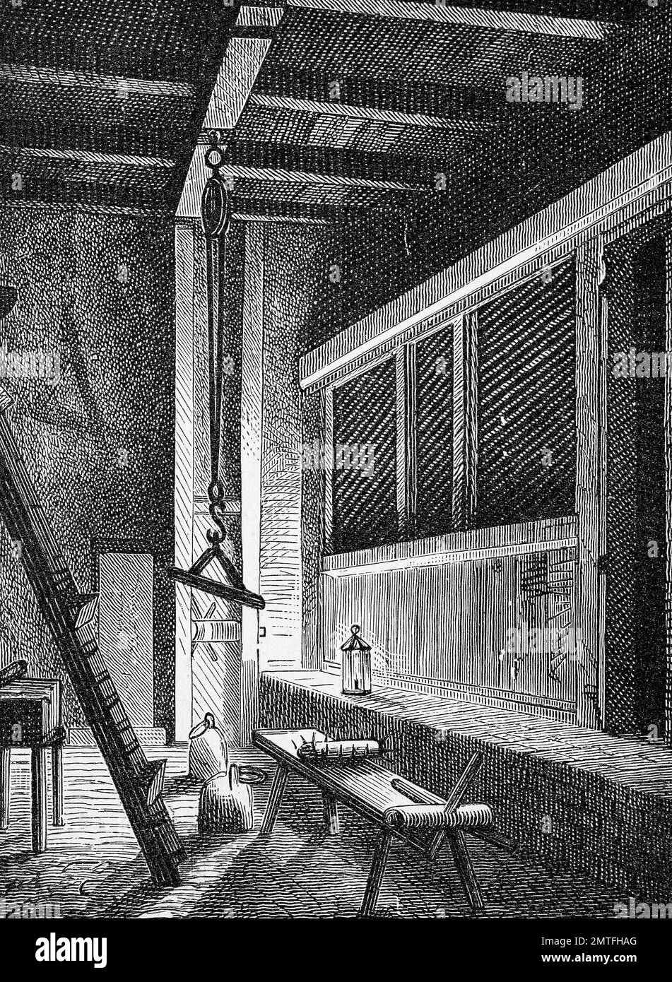 Torture room in the Middle Ages, historical illustration Stock Photo