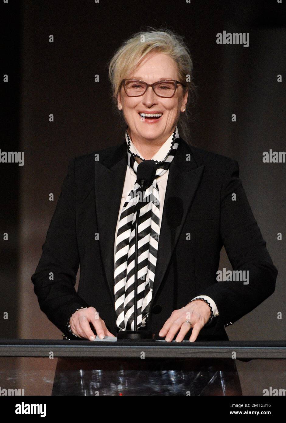 Actress Meryl Streep addresses the audience during the 45th AFI Life