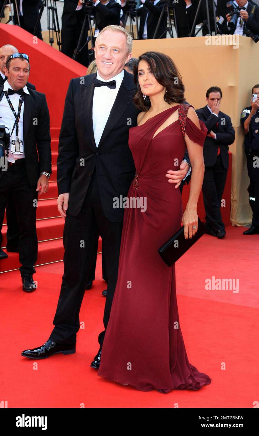 Salma Robi Salma Hayek and husband Fran ois-Henri Pinault at the opening night ...