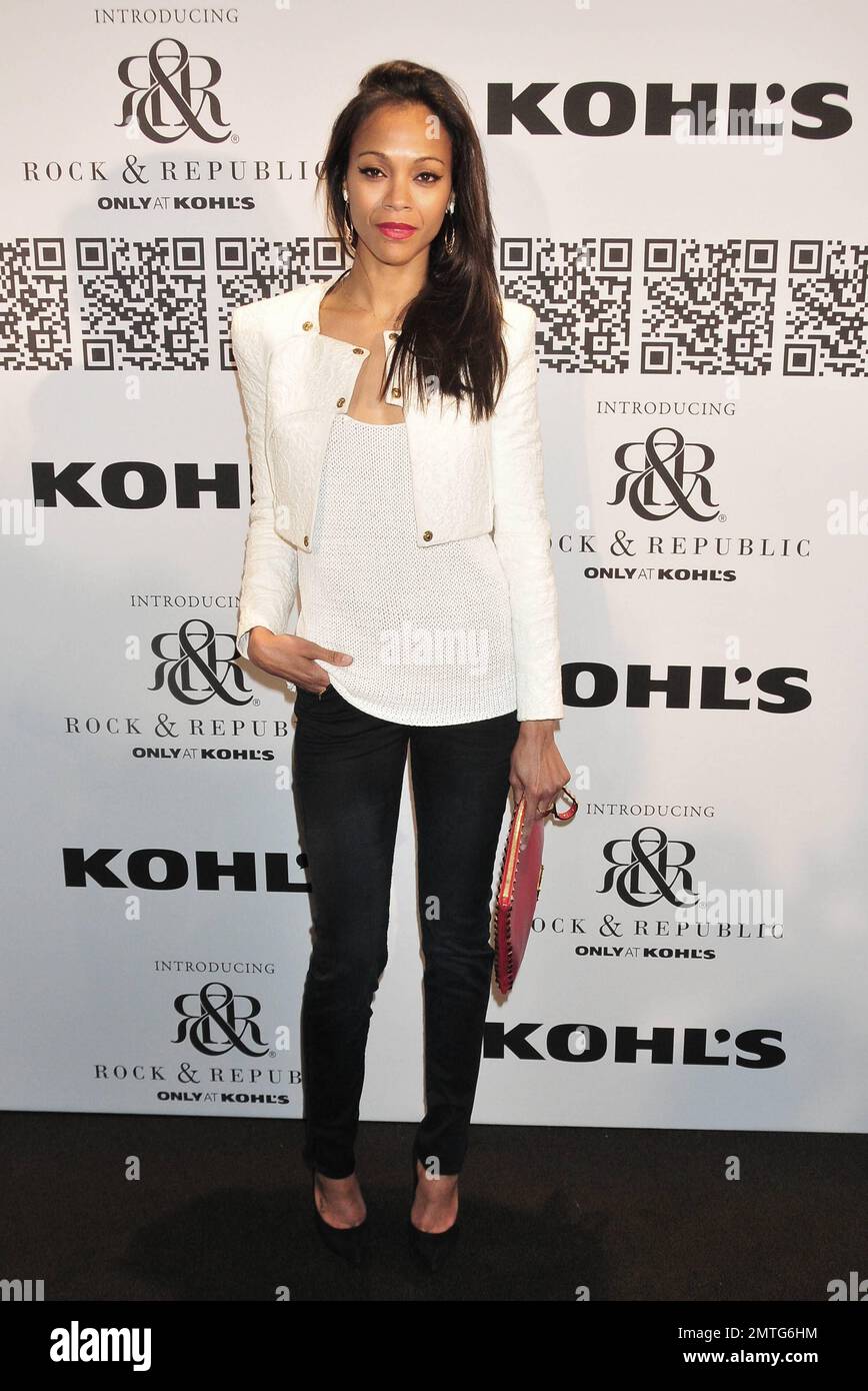 Zoe Saldana at the launch of Rock and Republic for Kohl's at the