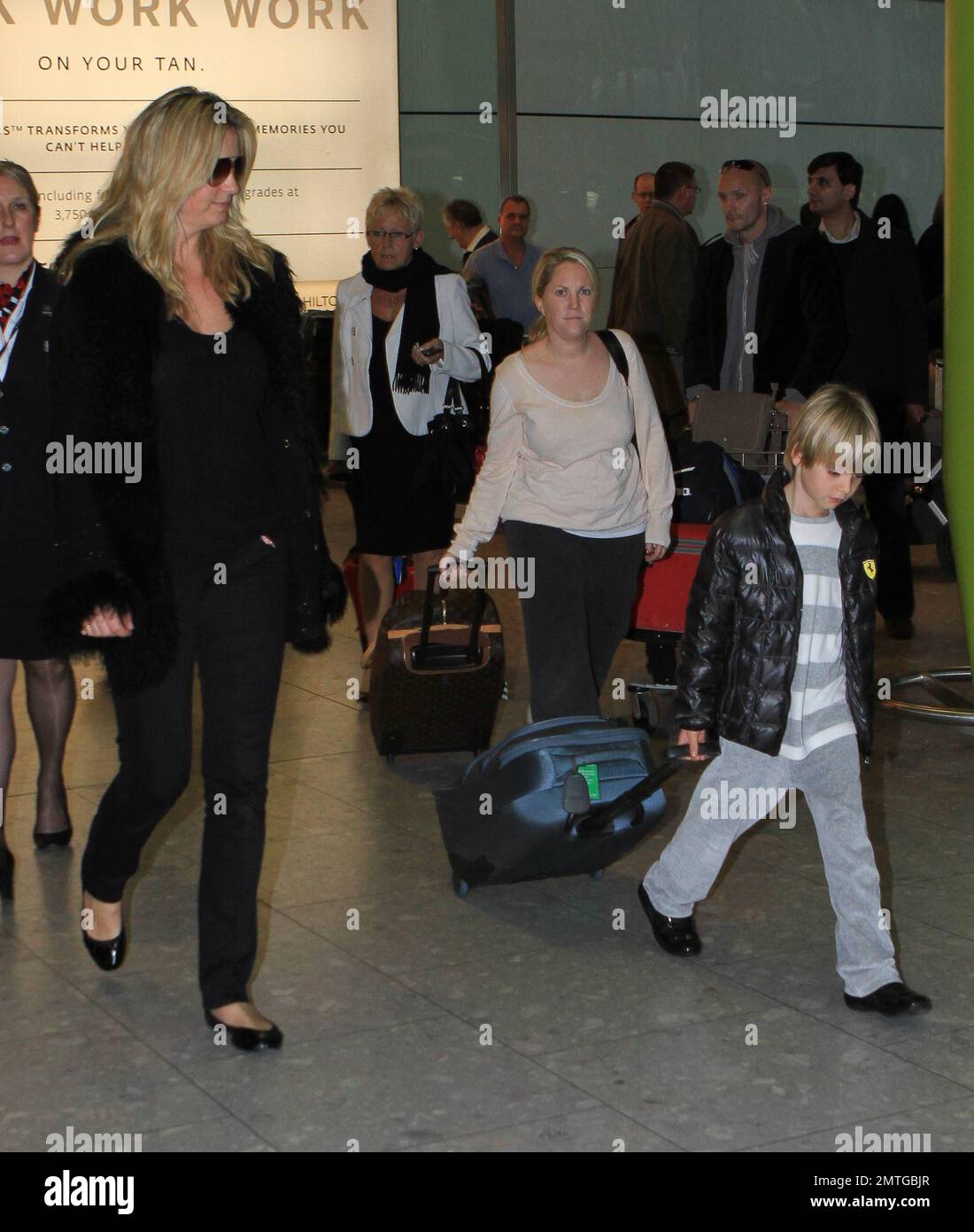 Rod Stewart, Penny Lancaster and sons Aiden and Alistair arrive at ...