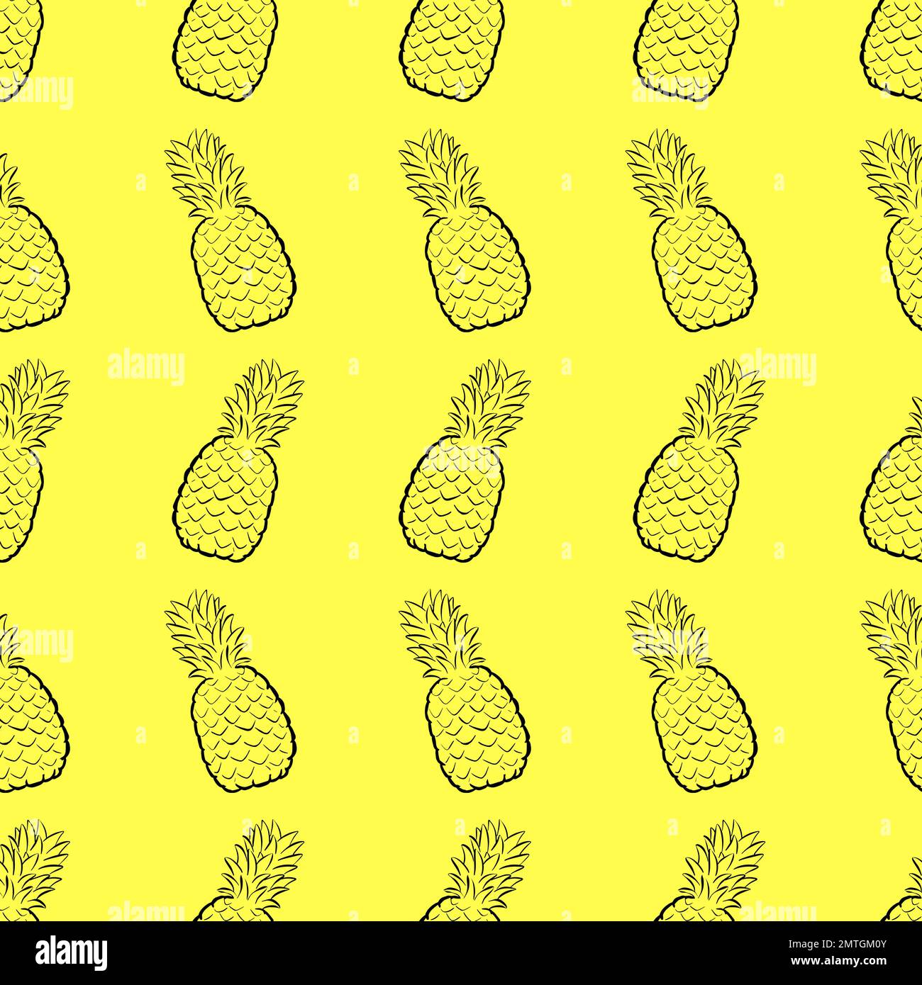 Tropical Pineapple Repeating Pattern Illustration Design Stock Photo