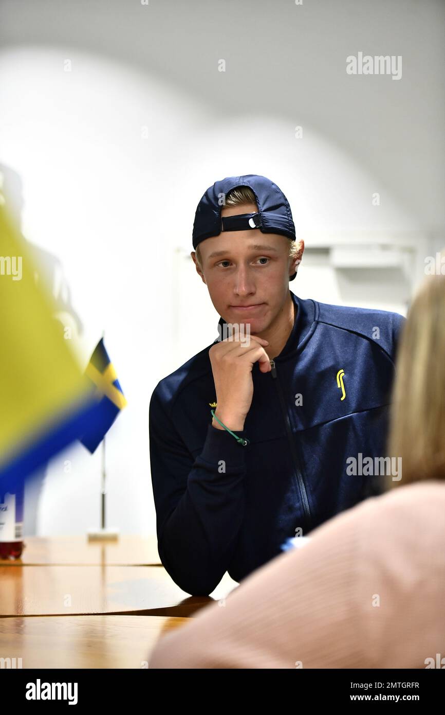 Tennis player Leo Borg during a press conference in the Royal Tennis Hall  in Stockholm, Sweden, on Februari 1, 2023, before the David Cup qualifier  be Stock Photo - Alamy