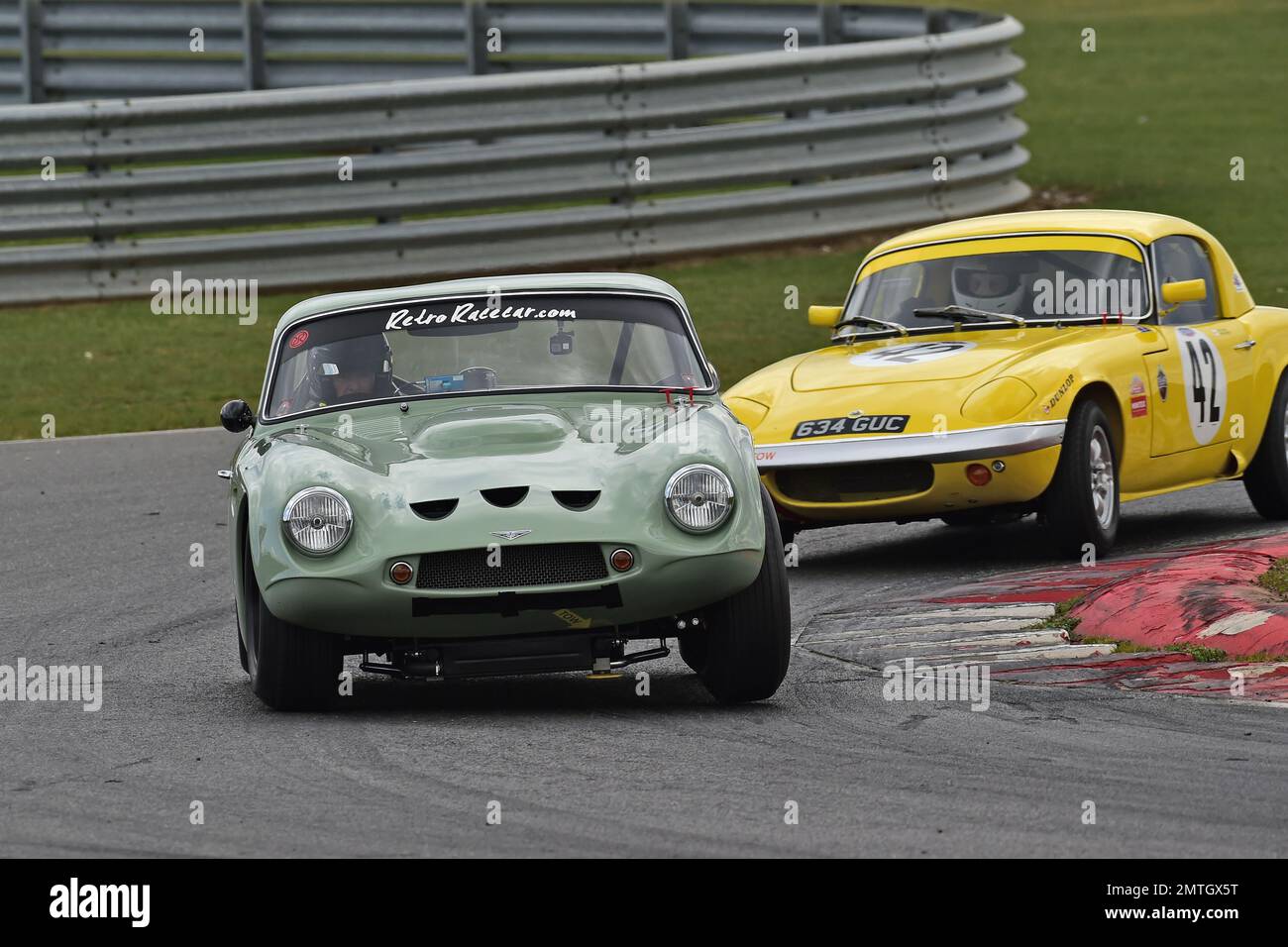 Christian Douglas, TVR Griffith 400, Nigel Adams, Lyndon Griffin, Lotus Elan S1, Mintex Classic K, pre-1966 cars racing with the same specification of Stock Photo